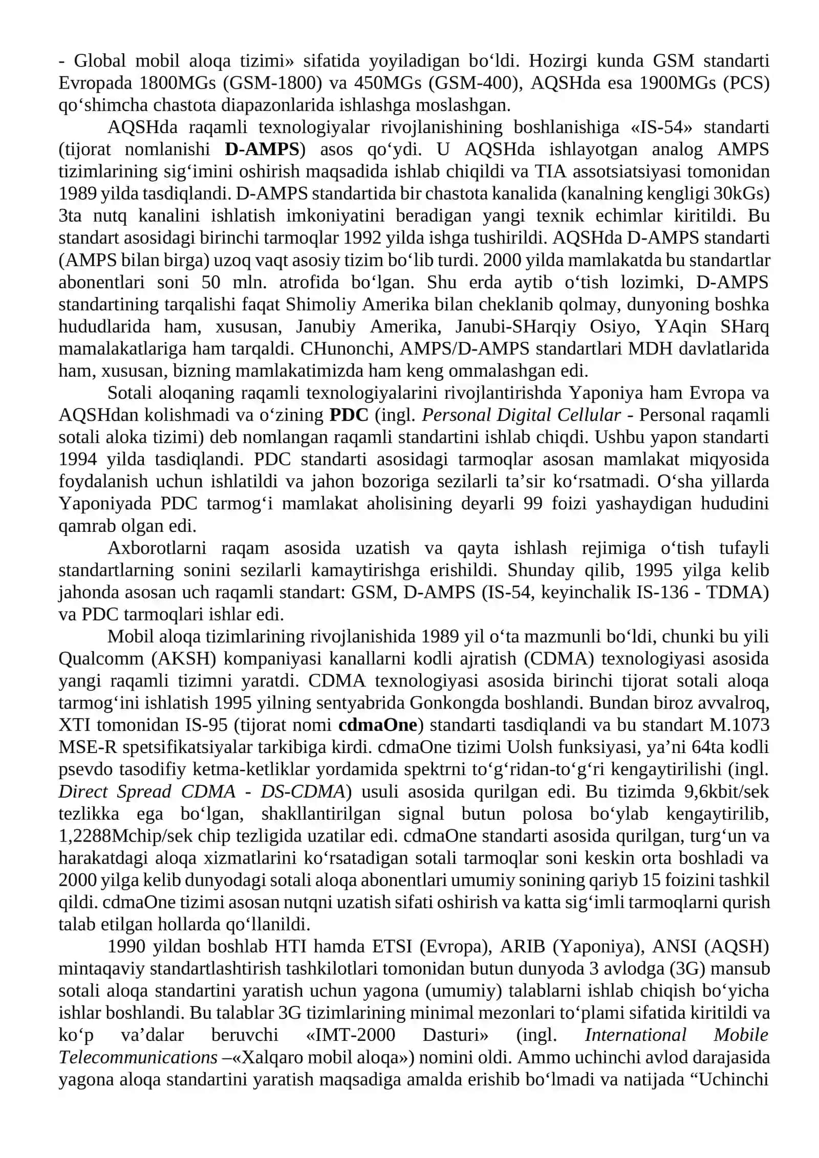 Uyali mobil aloqa tarmoqlarini asosini qurish 2