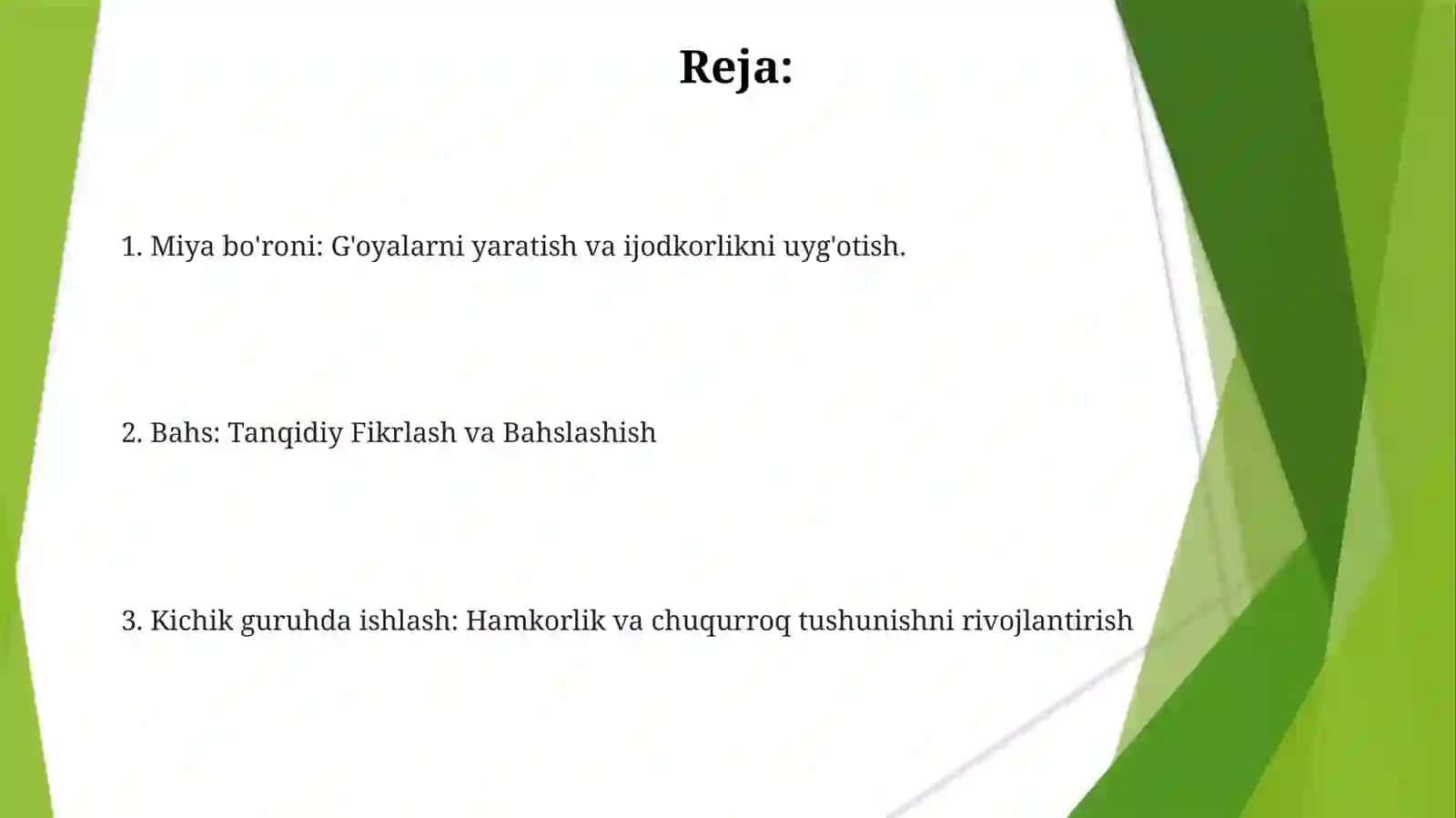 Didaktik jarayon loyihasining interfaol metodlari 2