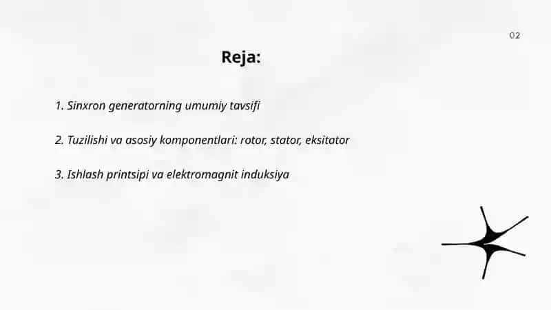 Sinxron generatorning tavsiflari va elektro magnit quvvati 2
