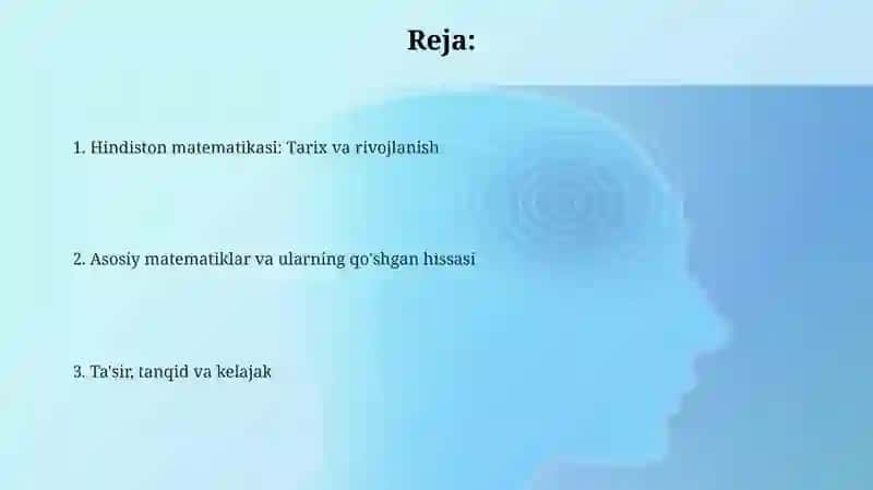 Hind matematikasi tarixi va rivojlanishi 2