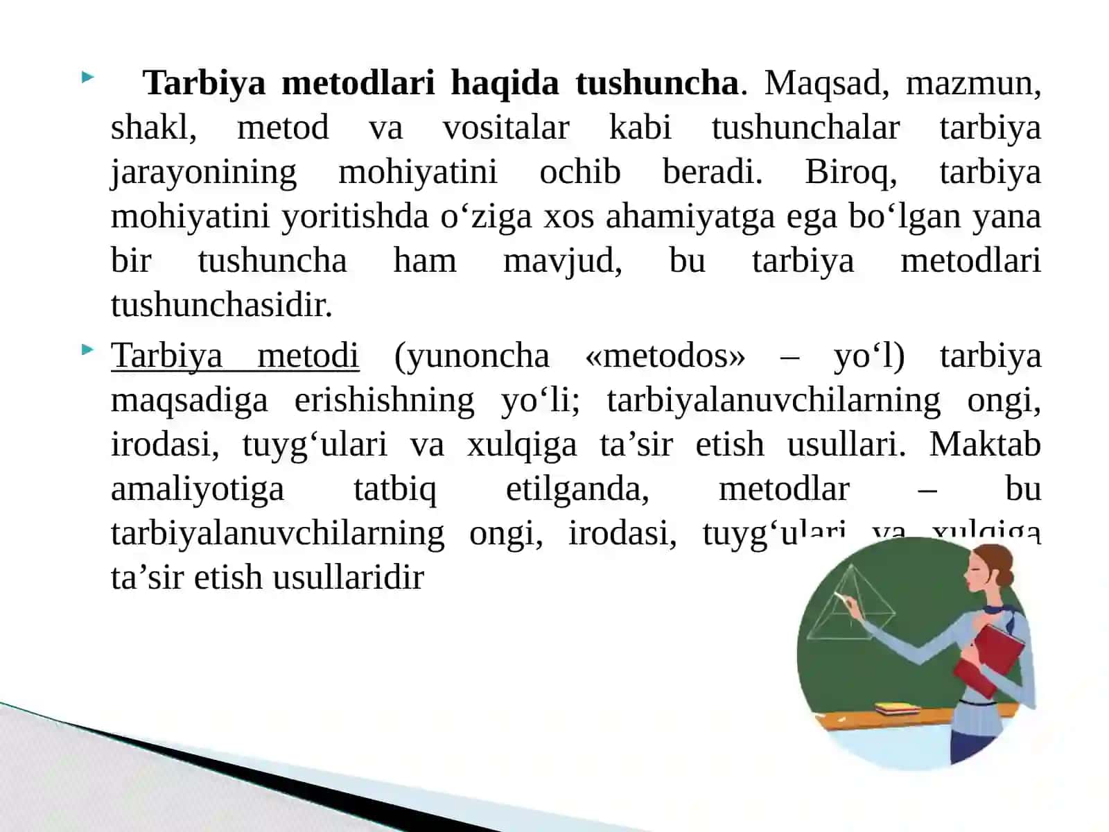 Tarbiya jarayonining shakllari va metodlari 2