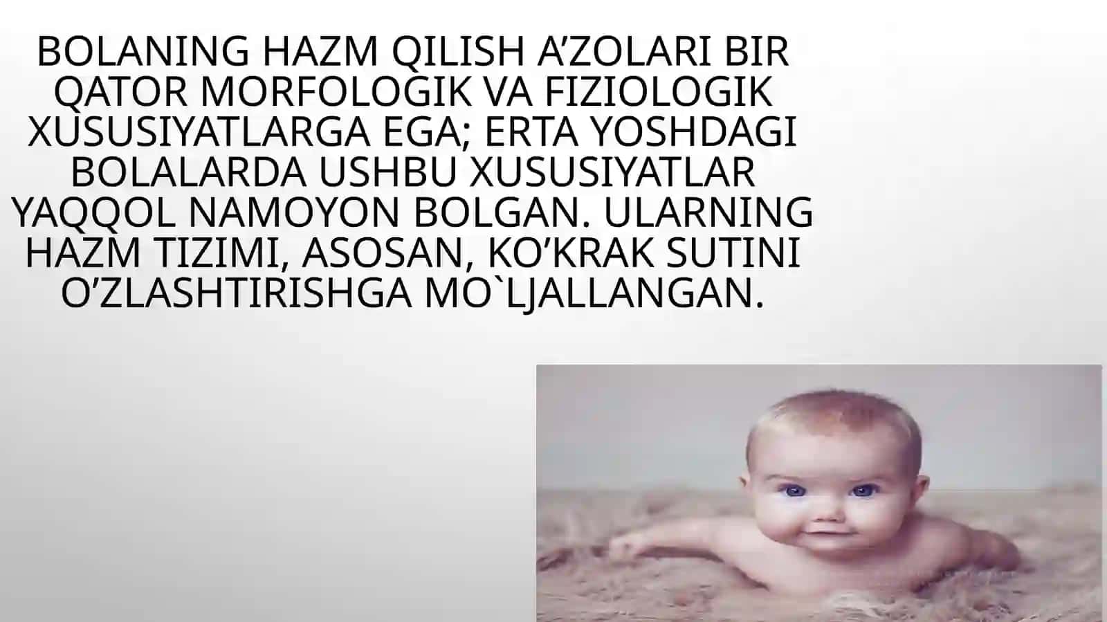 Bolalardagi ichaklar anatomiyasi va fiziologiyasi 2