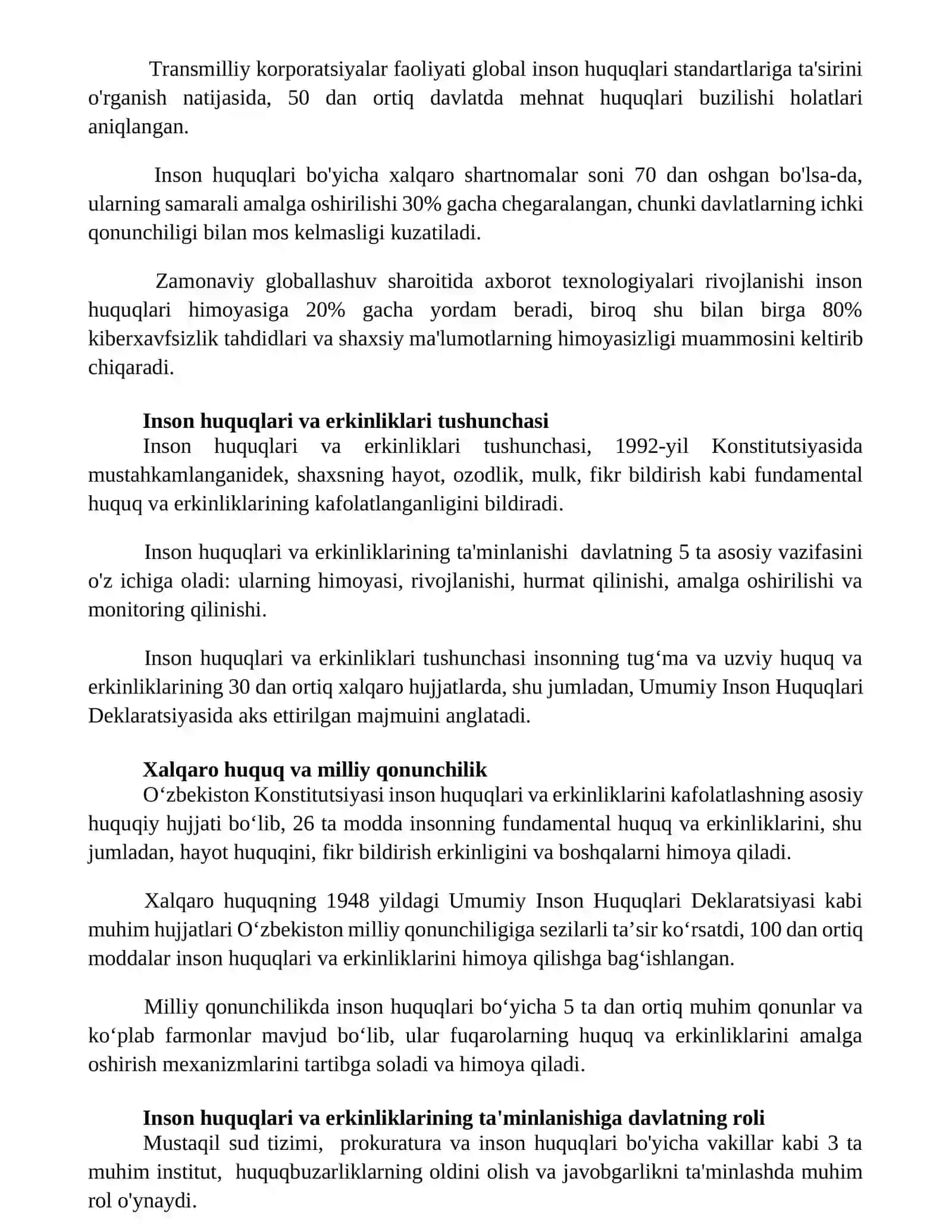 Inson huquq va erkinliklari 2