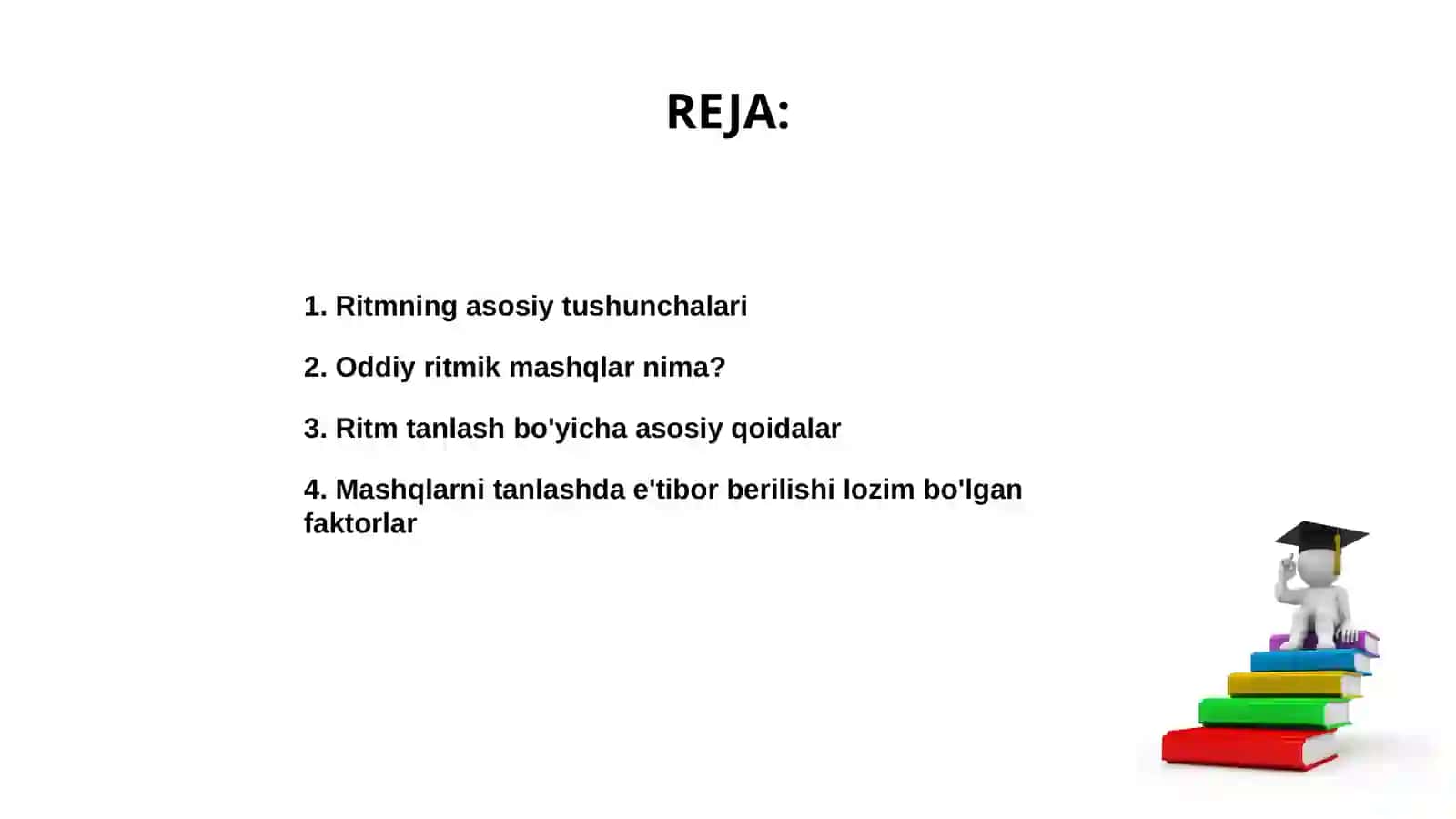 Oddiy ritmik mashqlarni tanlash va ular asosida dars ishlanma yaratish 2