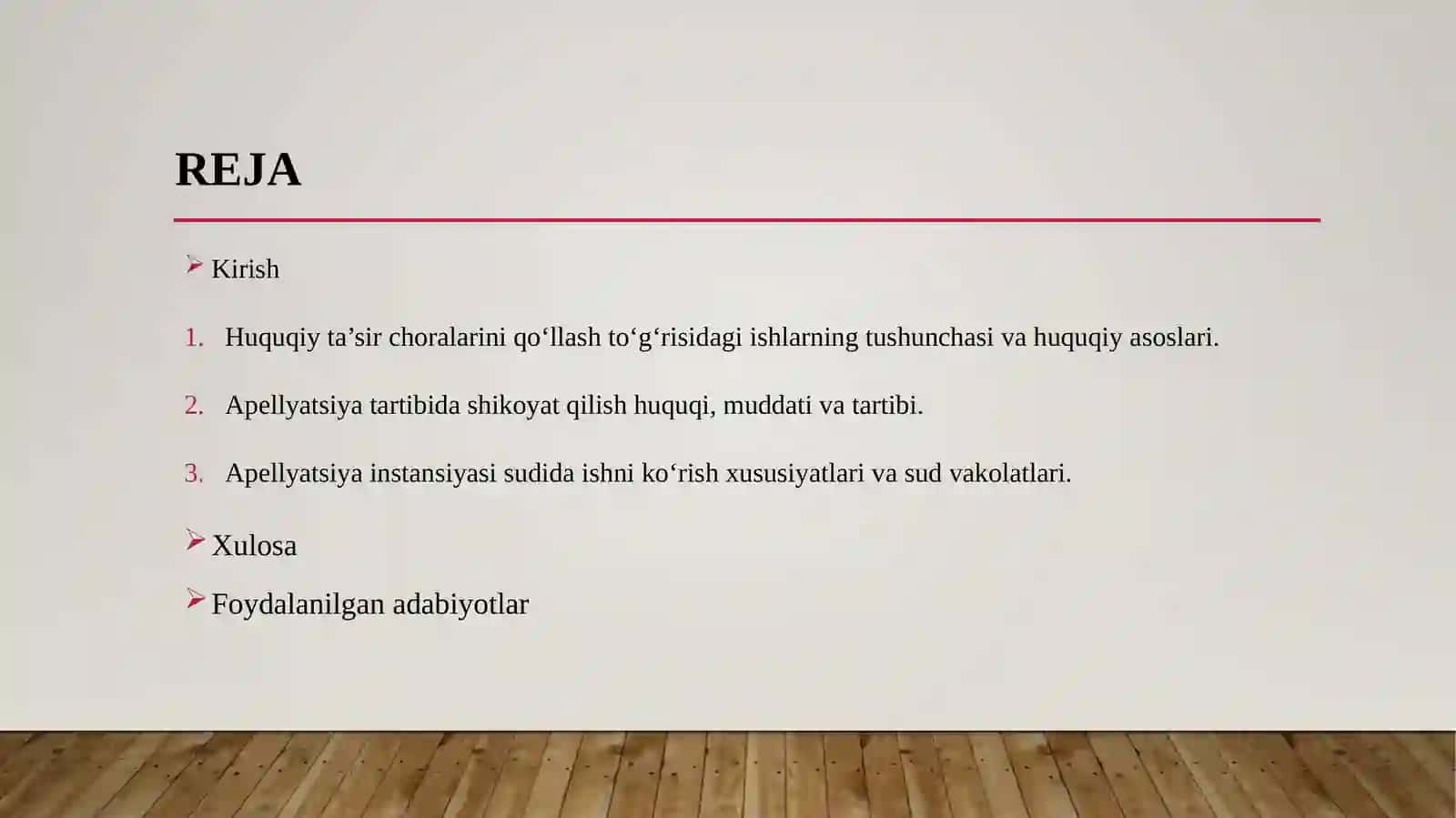 Huquqiy ta’sir chorasini qo‘llash to‘g‘risidagi ishlarni apellyatsiya. 2