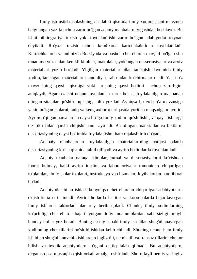 Adabiyotlar ustida ishlash 2