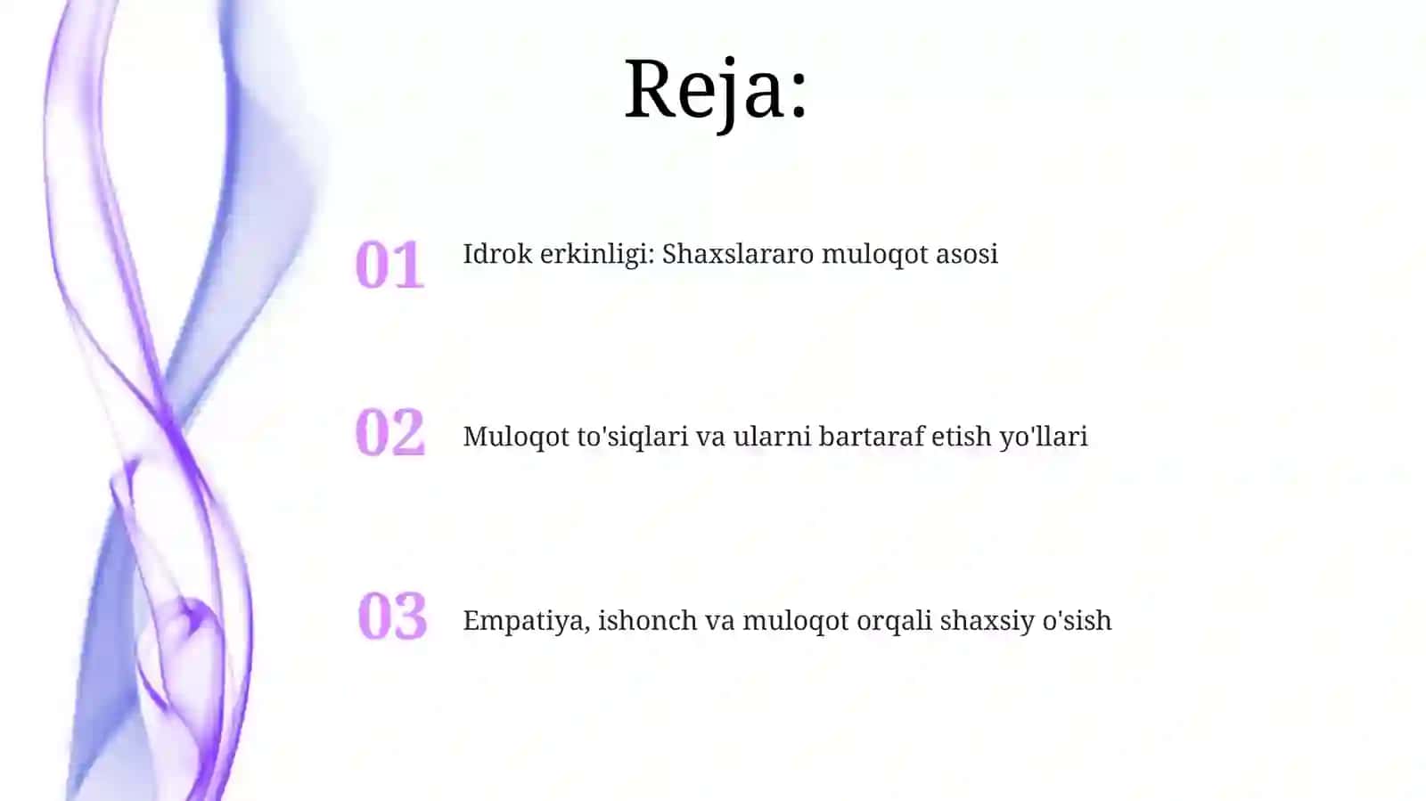 Muloqot shaxslar aro bir-birini idrok qilish erkinligi 2