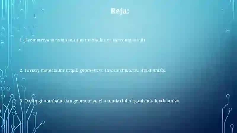 Geometriya elementlari mavzusini o'rganish 2