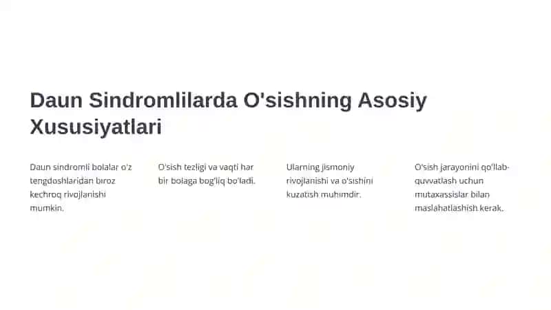 Daun Sindromi: Tushunish va Qo'llab-quvvatlash 2