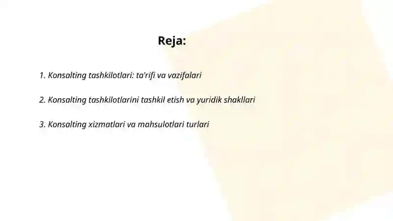 Konsalting Tashkilotlar 2