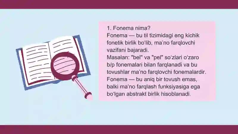 FONEMA NAZARIYASINING PAYDO BO'LISHI. FONEMANING HUSUSIYATLARI 2