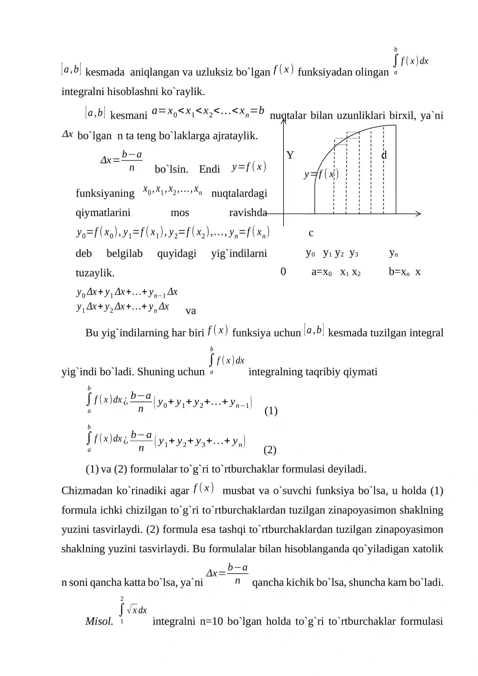 Qatorlarni taqribiy hisoblashlarga tadbiqlari 2