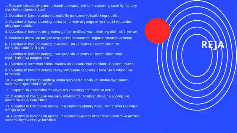 Umumiy ovqatlanish korxonalarining ijtimoiy iqtisodiy holati 2