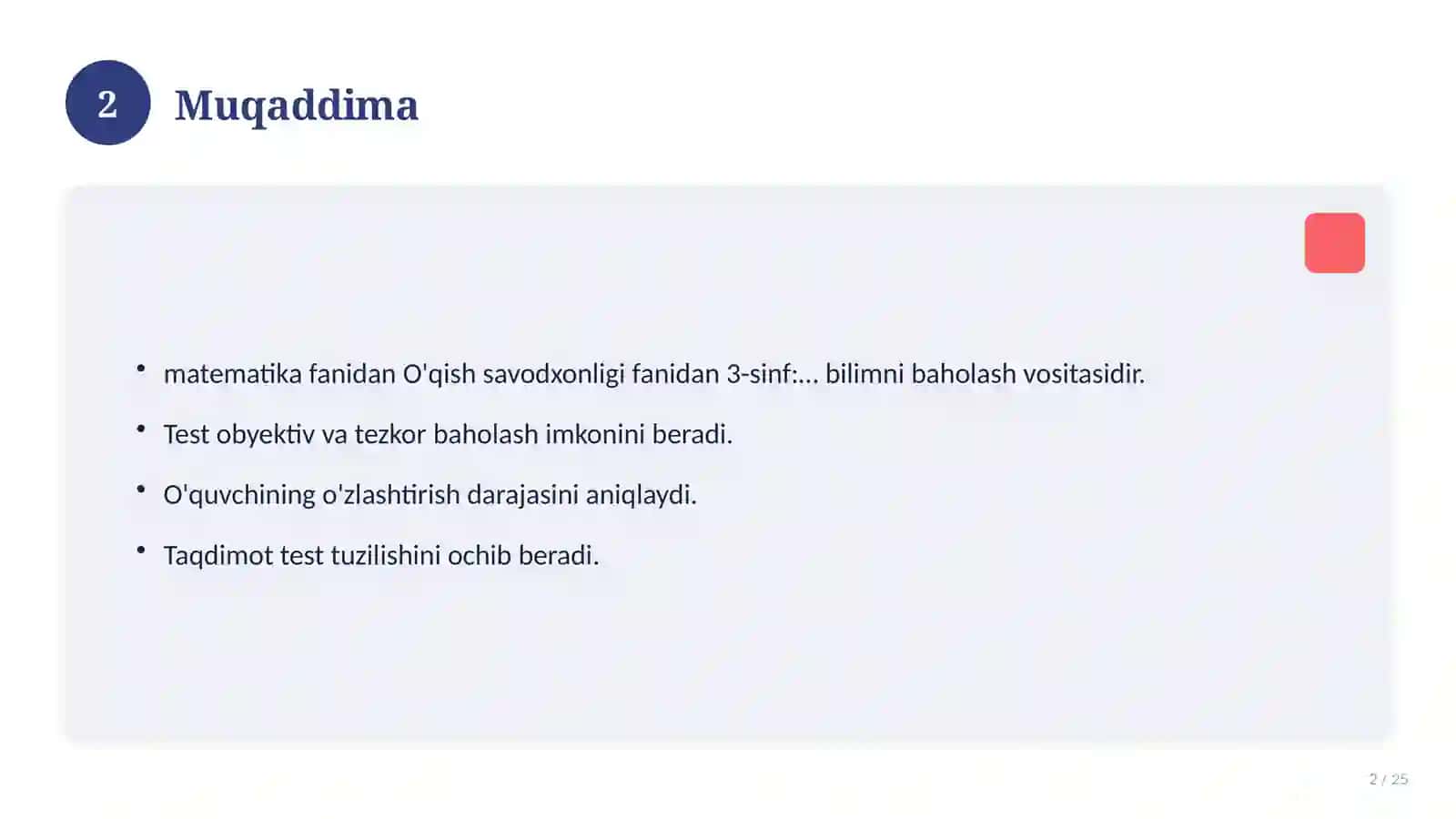 O'qish savodxonligi fanidan 3-sinf: mavzulashtirilgan nazorat ishi va tahlil 2