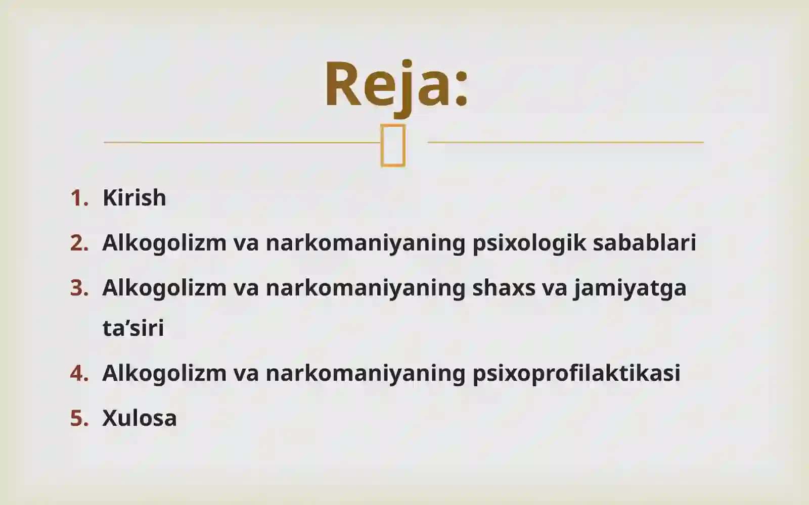 Alkogolizm, narkomaniya sabablarining psixologik tavsifi va ularning psixoprofilaktikasi 2