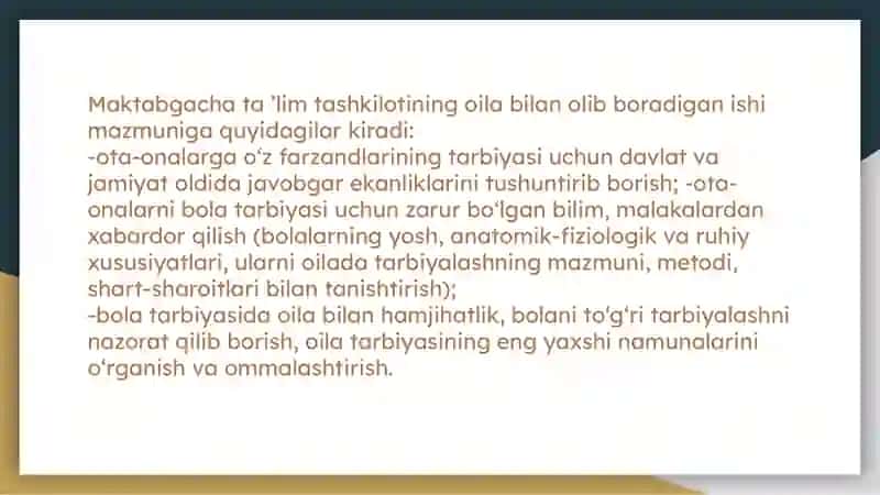 Ota-onalar bilan treninglar o'tkazish yo'llari 2