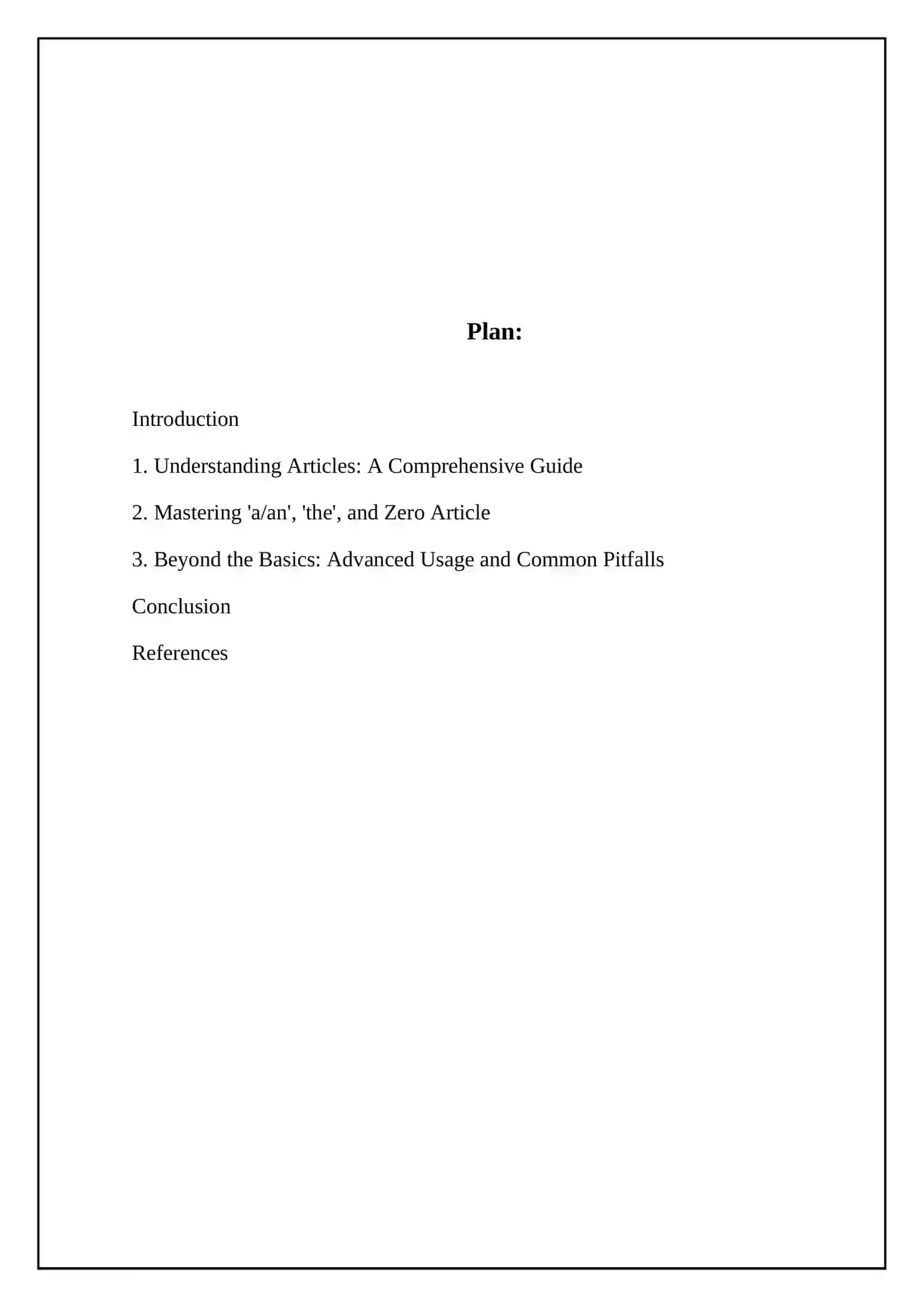 Articles a/an, the and zero Article 2