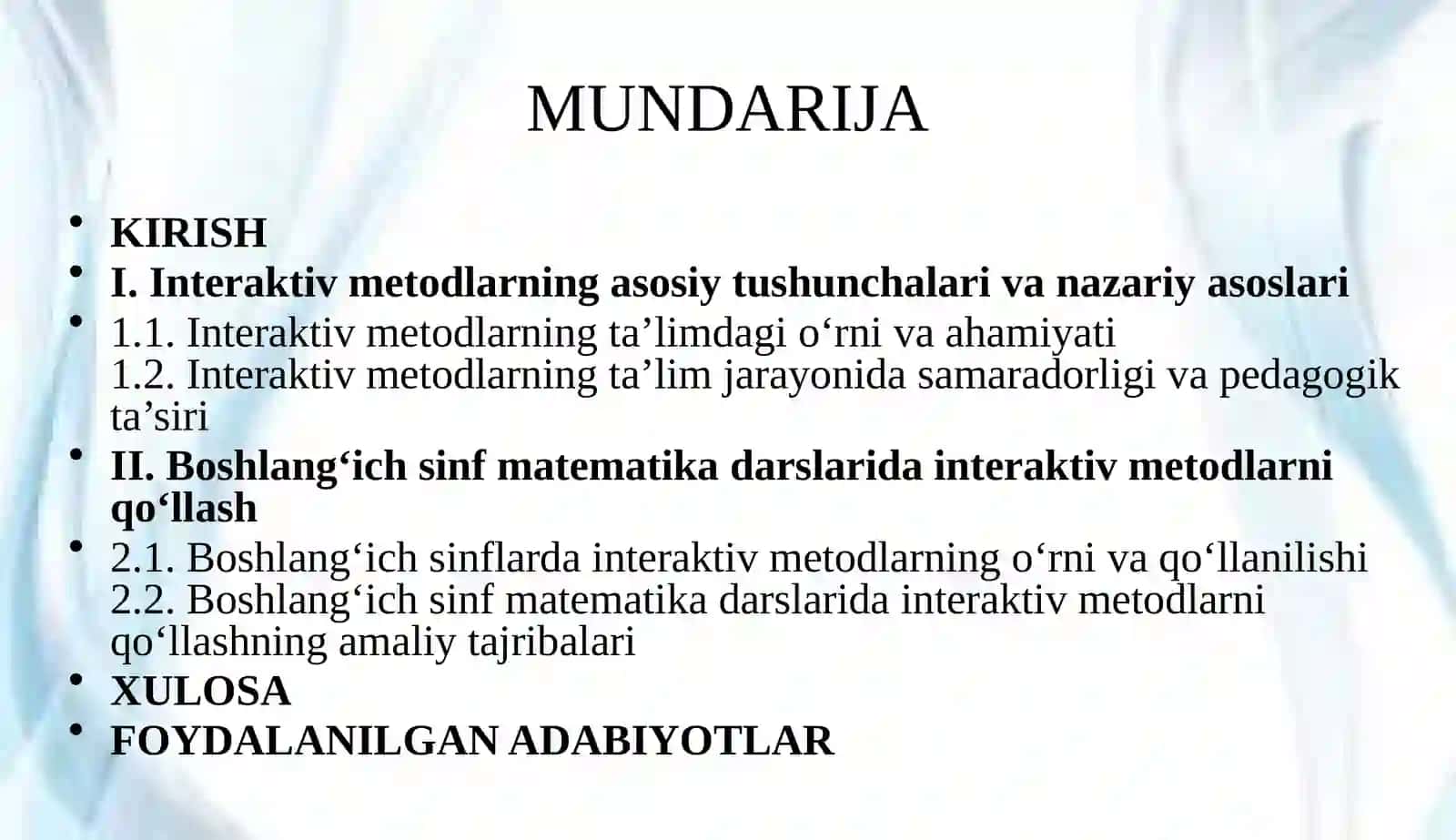 Boshlang'ich sinf matematik darslarida interaktiv metodlardan foydalanish 2