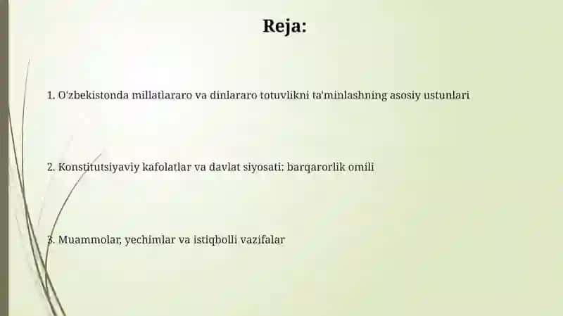 O'zbekiston millatlararo va dinlararo munosabatlar 2