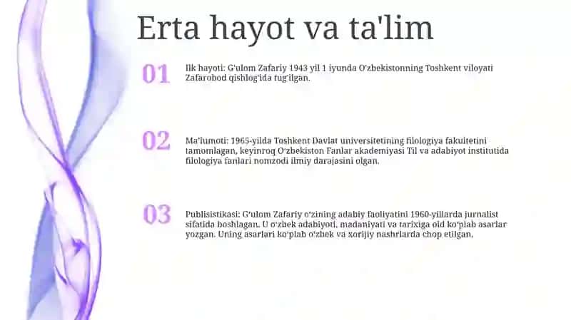 G‘Ulom Zafariy Publisistikasi 2