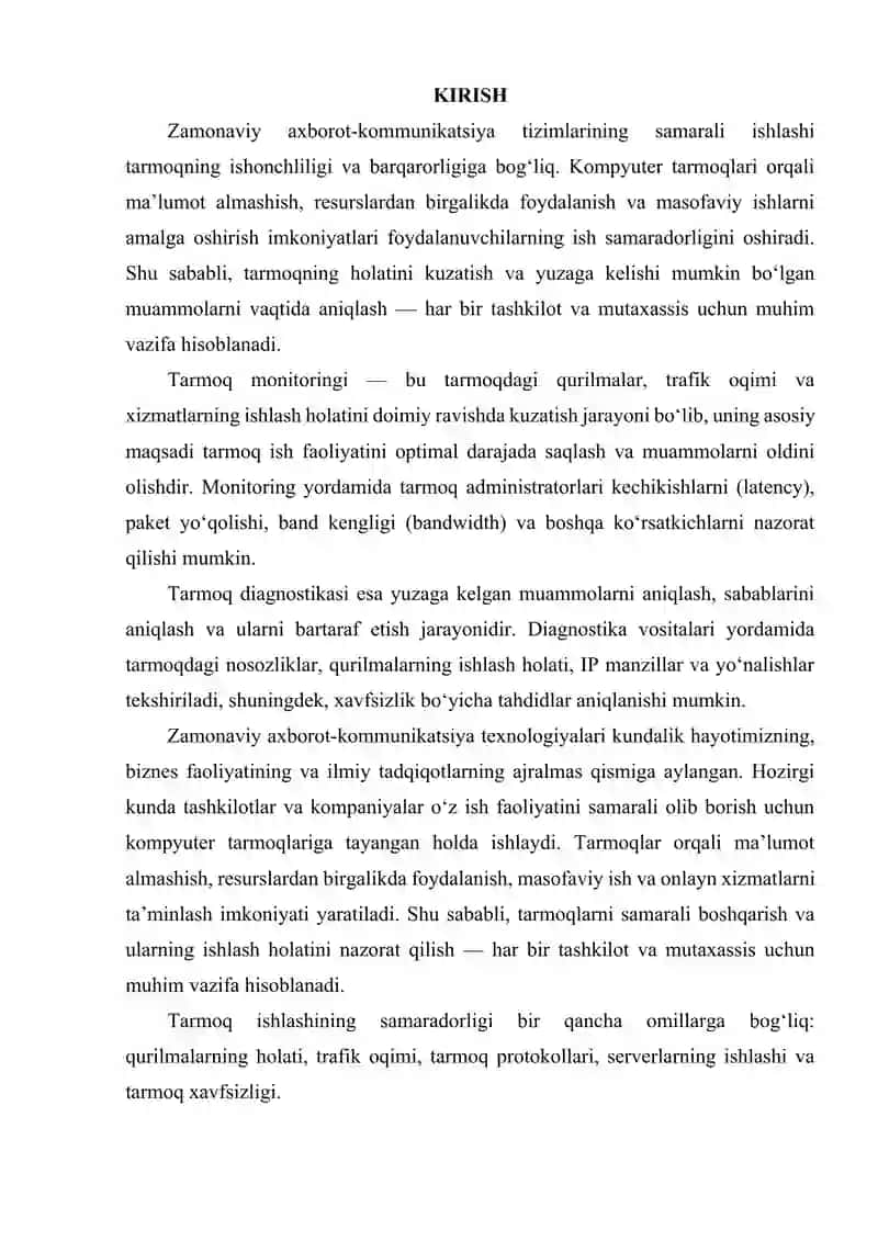 TARMOQ MONITORINGI VA DIAGNOSTIKASI ASOSLARI 2