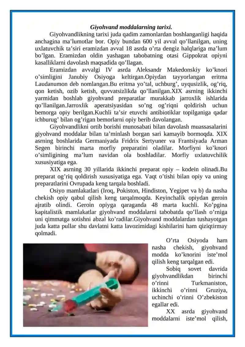 Giyohvandlik va uning zararli oqibatlari 2