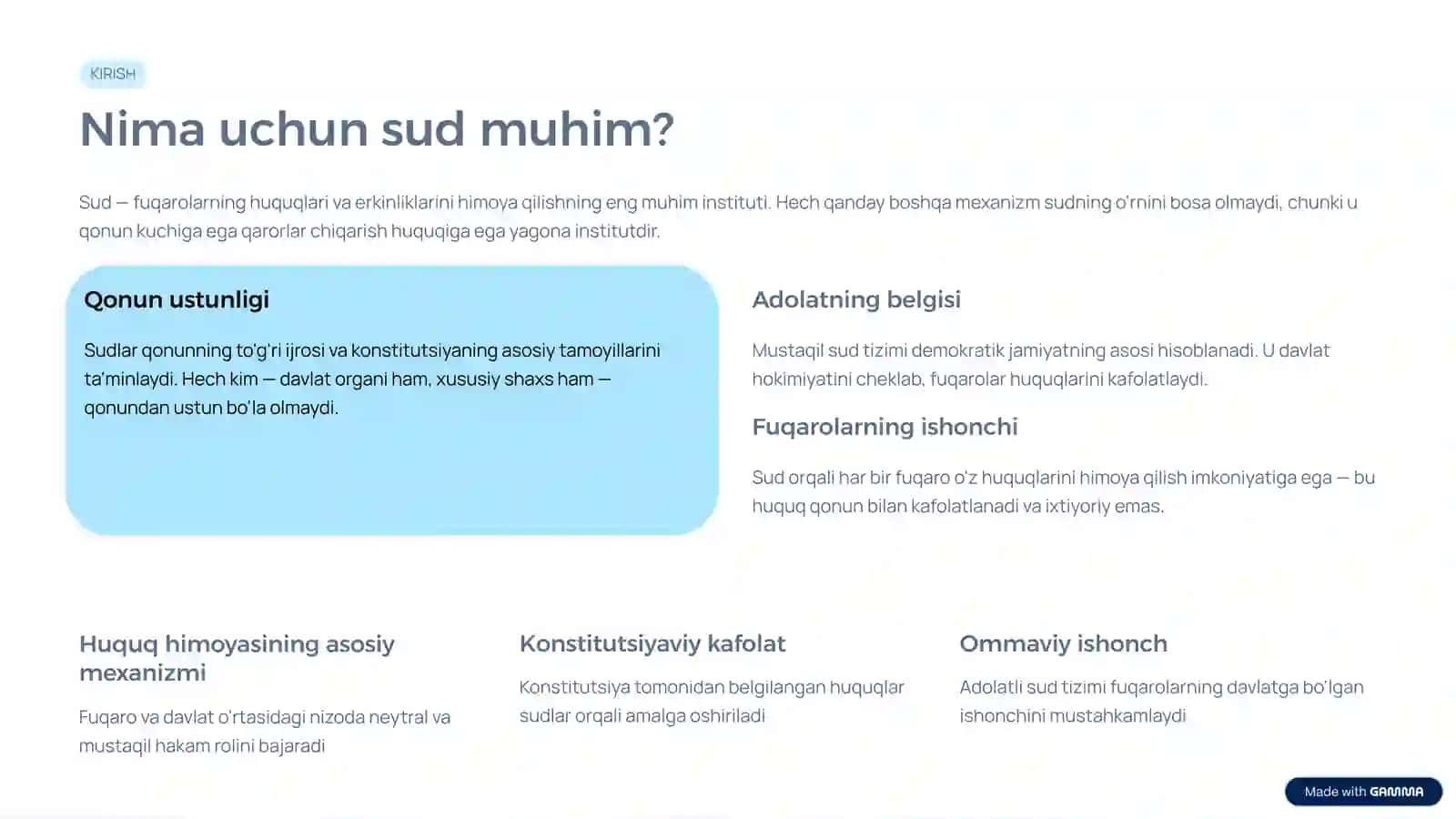 Sud orqali huquq va erkinliklarni himoya qilish 2