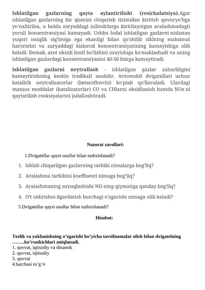 Zaharli gazlarning zaharligi va ularni kamaytirish usullari 2