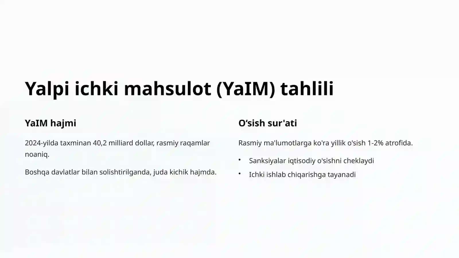 Shimoliy Koreya davlatining makroiqtisodiy koʻrsatkichlari 2