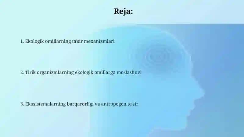 Turli ekologik omillarning tirik organizmlarga tasir etish mexanizmlari 2