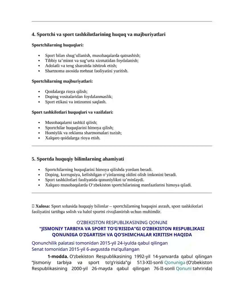 Sporda huquqiy ta'limning mazmuni va ahamiyati 2