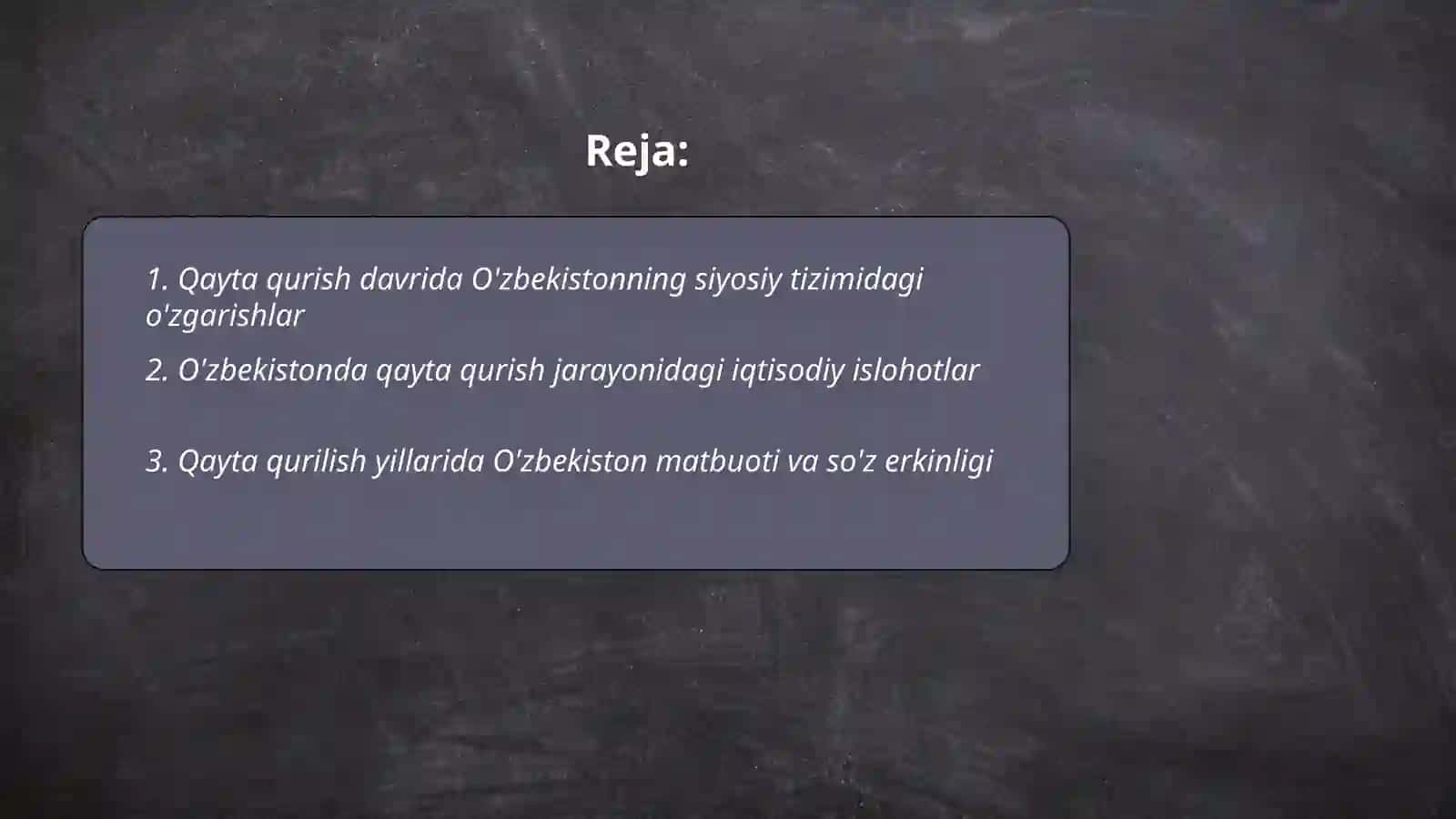 Qayta qurish yillarida Oʻzbekistondagi ijtimoiy-siyosiy vaziyat 2