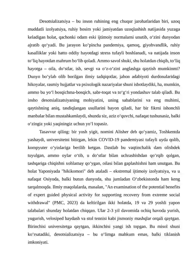 Desotsializatsiya: to‘liq hayotga qanday qaytish mumkin 2
