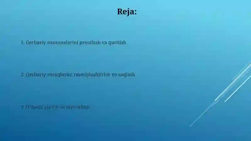 Gerbariy tayyorlash va tayyorlash usullari haqida ma'lumot berish 2