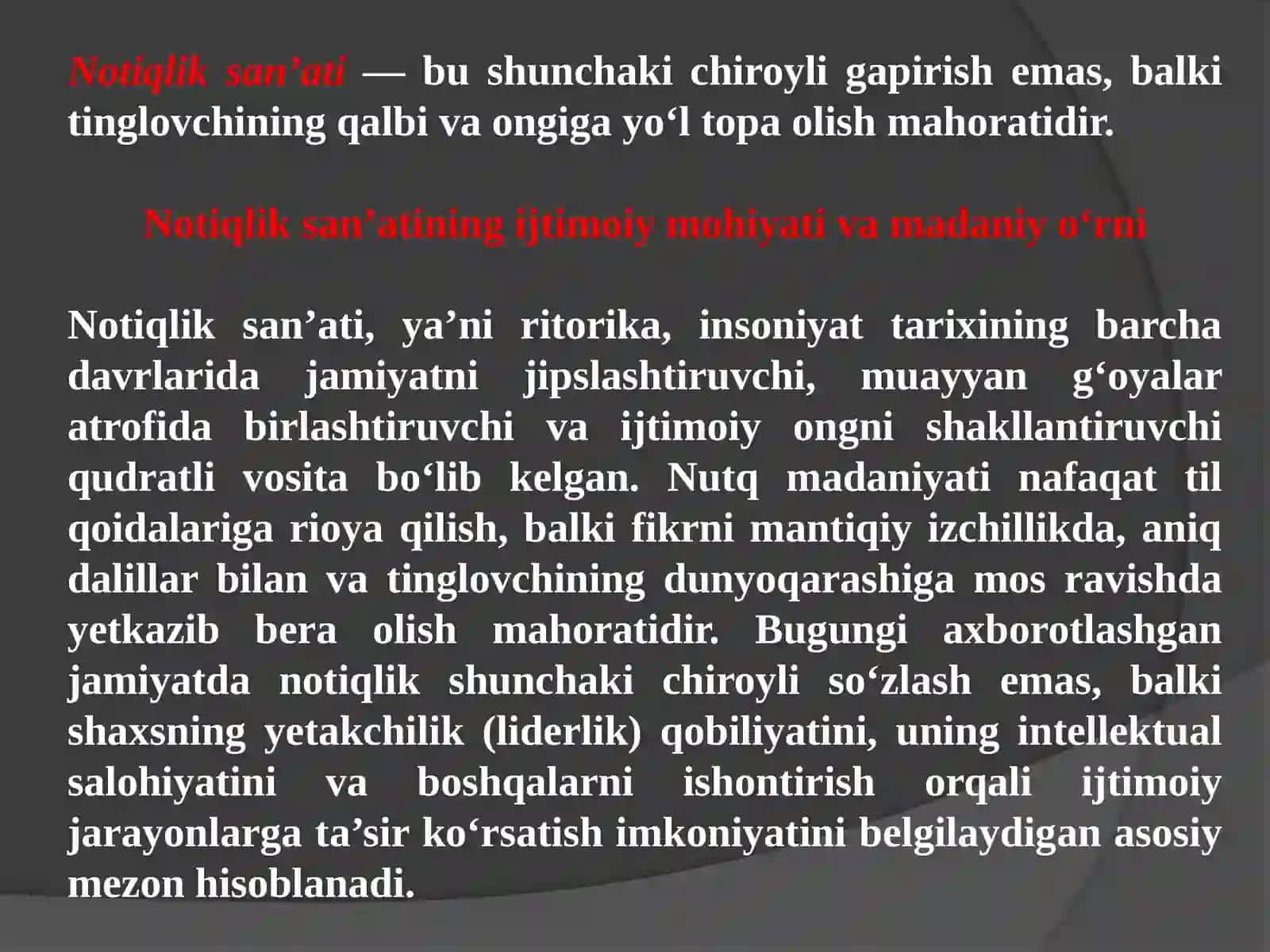 Notiq va notiqlikning o‘ziga xos xususiyatlari 2