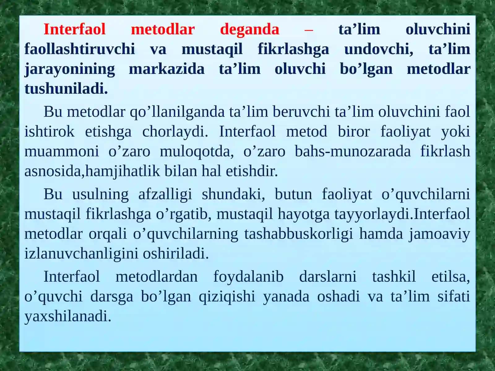 25-mavzu: Boshlang'ich sih fmatematika darslari daintefaol metodlardan foydalanish 2