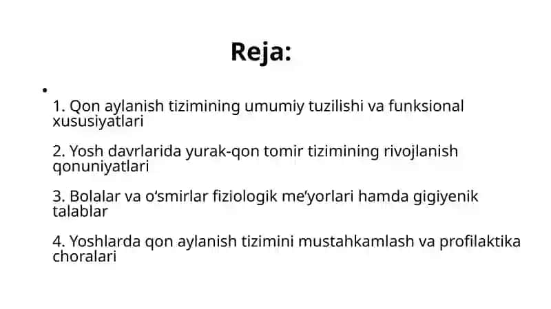 Qon aylanish tizimining yosh fiziologiyasi va gigiyenasi 2