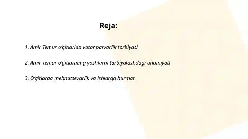 Amir Temur o‘gitlarining tarbiyaviy ahamiyati 2