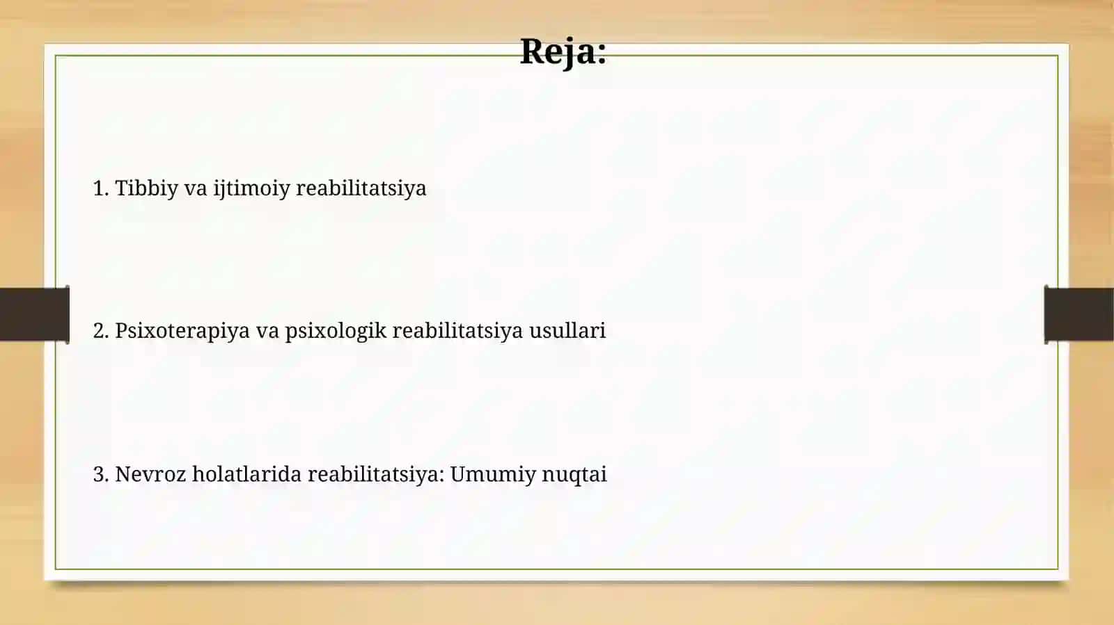 Nevroz holatlarida (isteriya, psixosteniya nevrosteniya) reabilitatsiya 2
