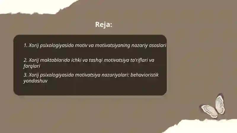 Xorij psixologiyasida motiv va motivatsiya muammosi 2