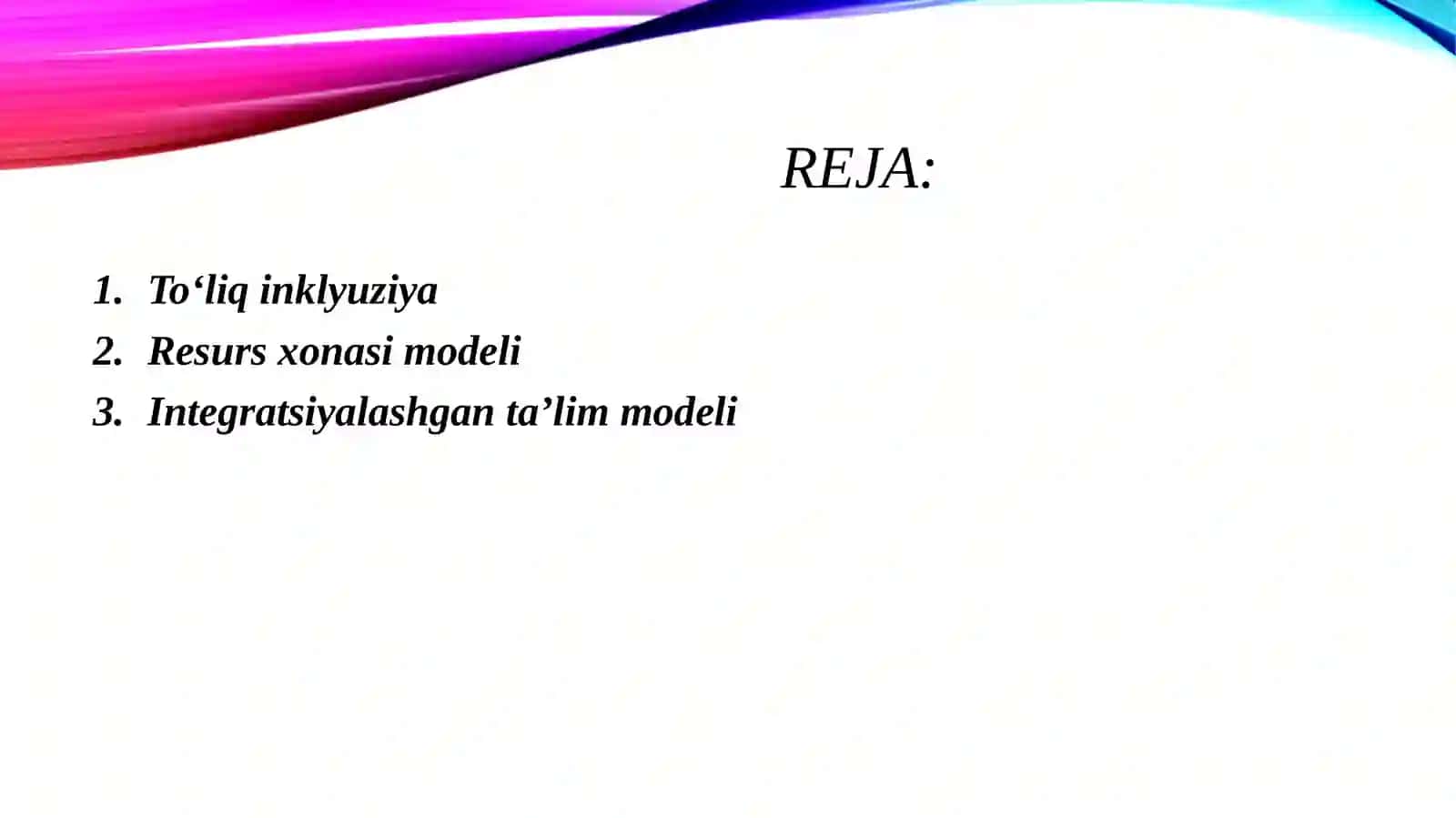 Inklyuziv ta’lim modellari tahlili va xususiyatlari 2