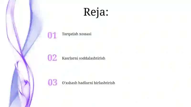 Ifodalarni soddalashtirish 2