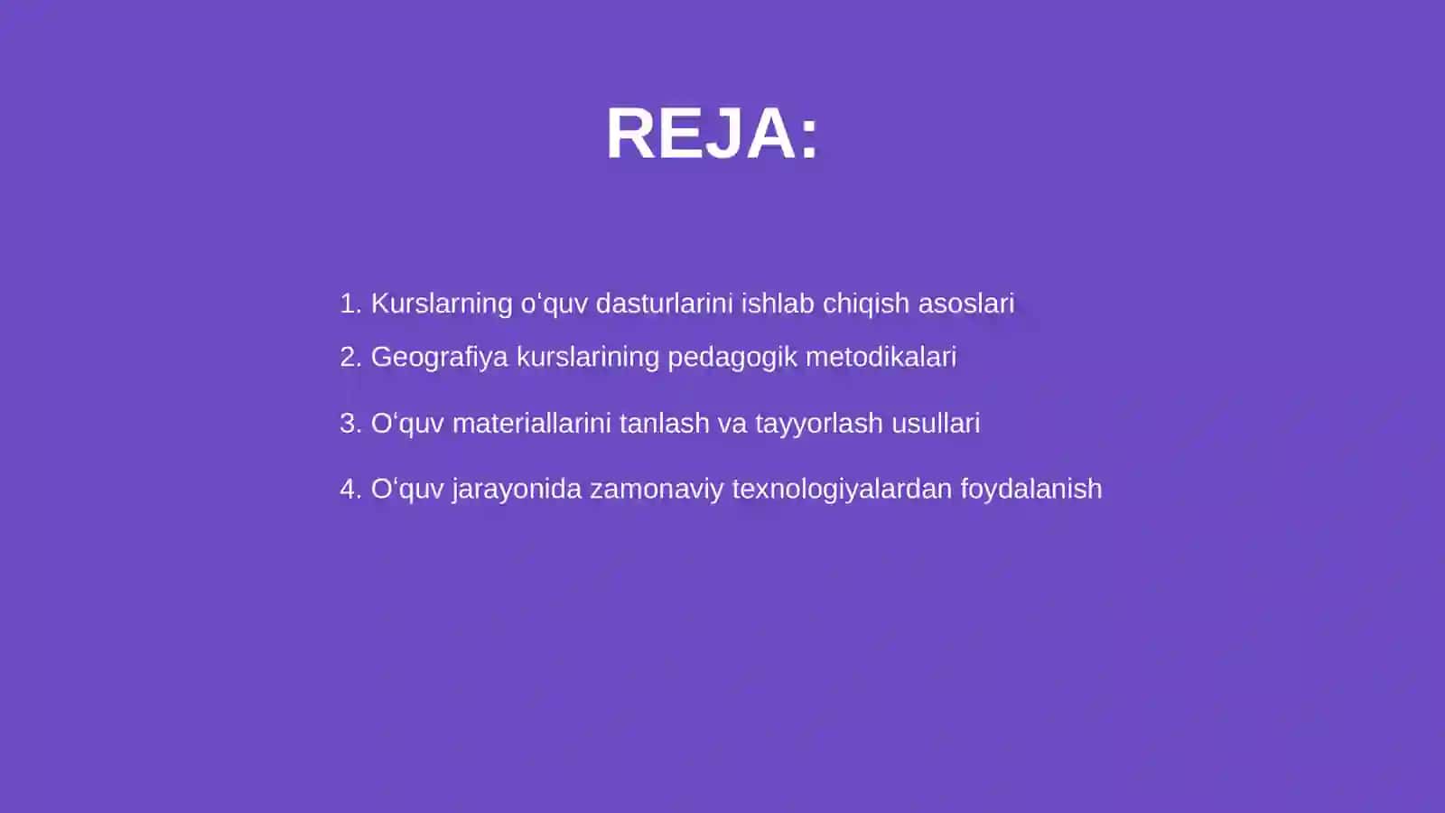 Oliy ta'limda geografiya kurslarining o'quv dasturlarini ishlab chiqish metodikasi 2