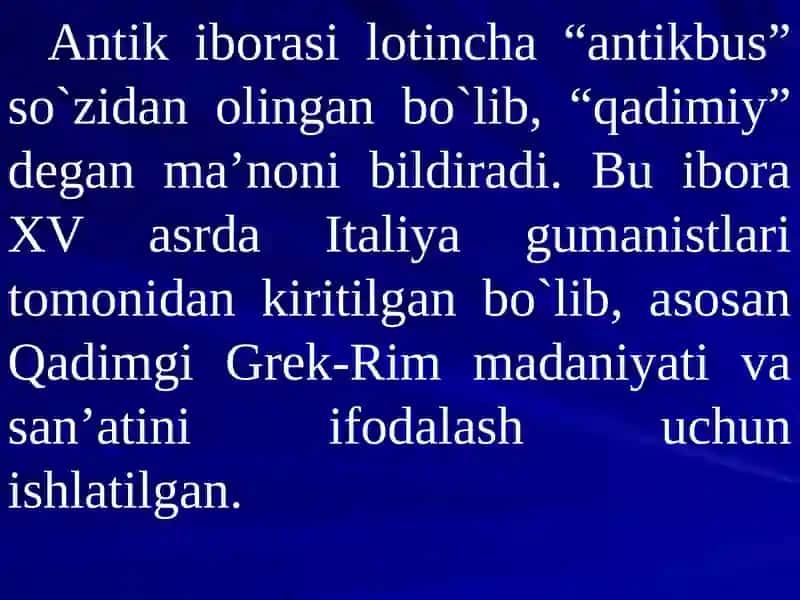Antik davr. Qadimgi Gretsiya va Rim 2