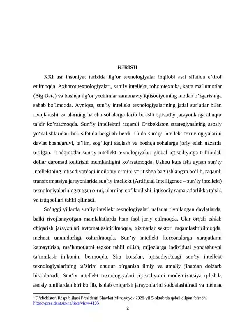 Sun’iy intellekt va uning iqtisodiyotdagi inqilobiy roli 2
