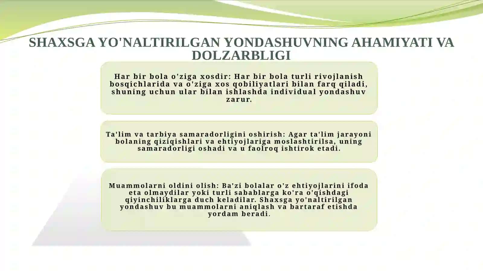 MTT larda shaxsga yo‘naltirilgan yondashuv 2