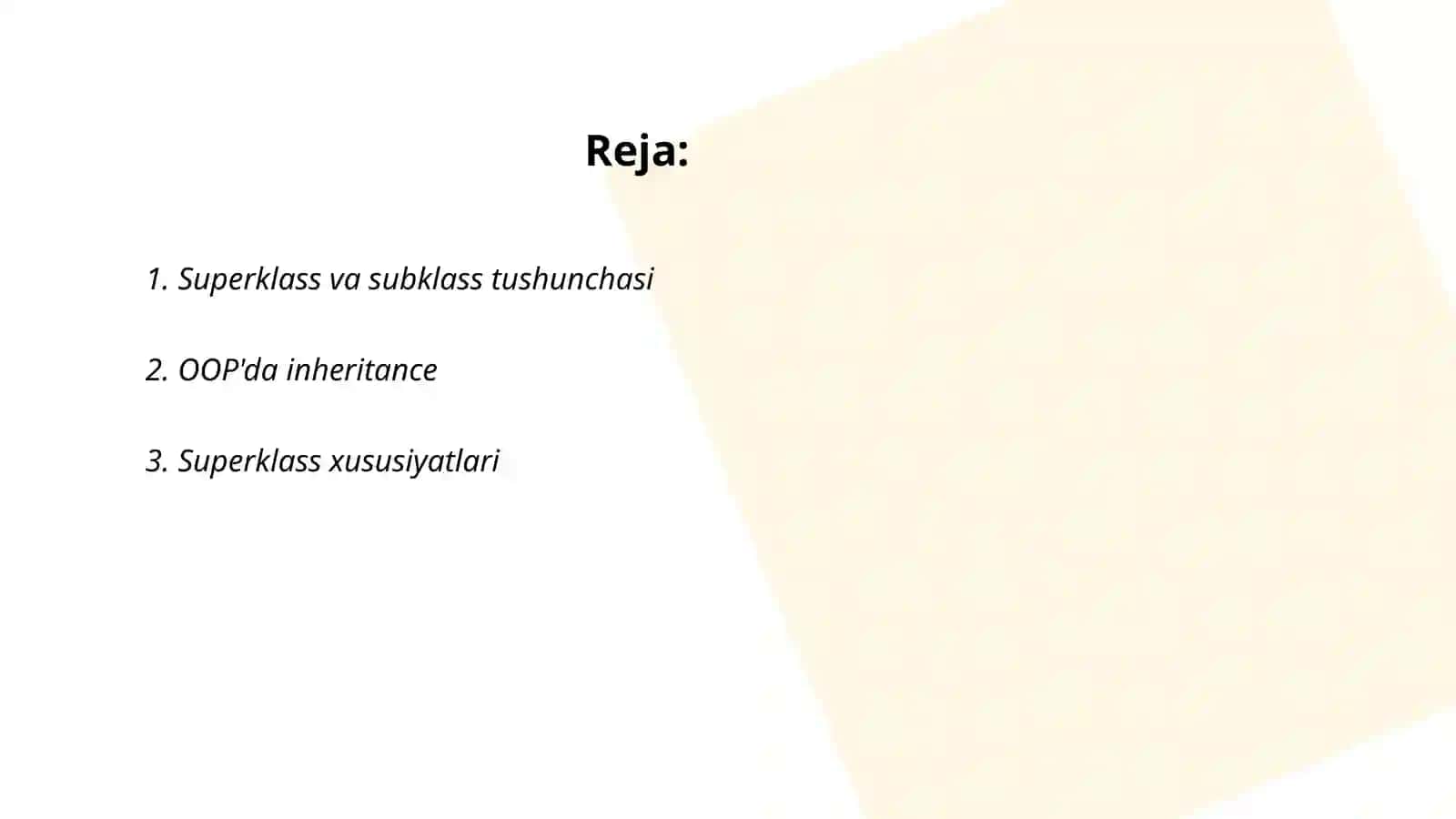 Superklass va subklass 2