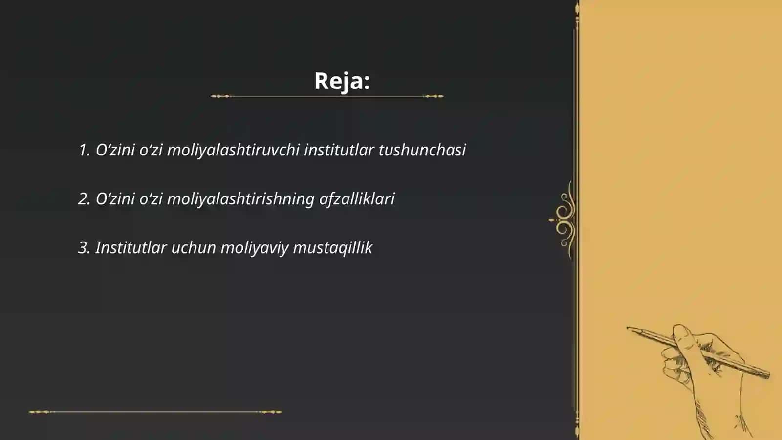 Oʻzini oʻzi moliyalashtiruvchi institutlar faoliyati 2