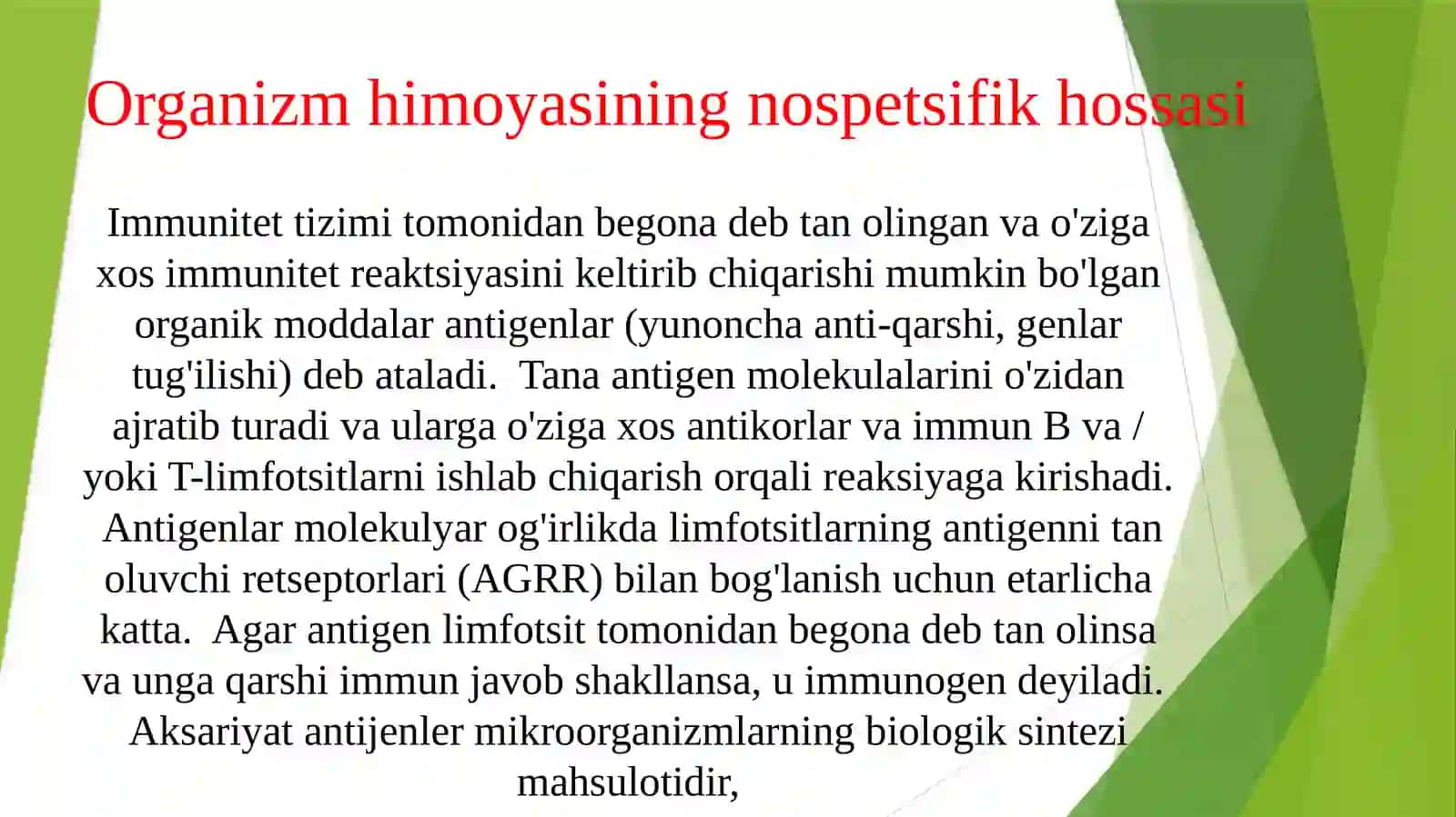 Antigen va antitanalar va ularning turlari 2