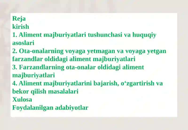 Aliment majburiyatlari 2